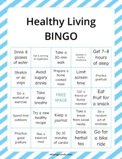 Healthy Living Bingo