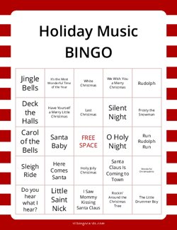 Holiday Music Bingo