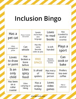 Inclusion Bingo