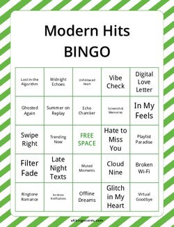 Modern Hits Bingo