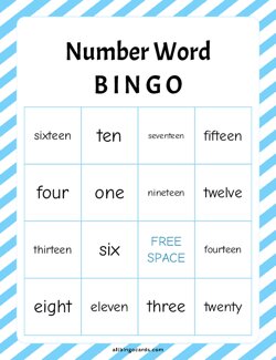 Number word Bingo