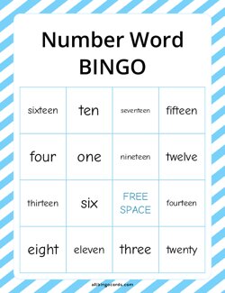 Number word Bingo