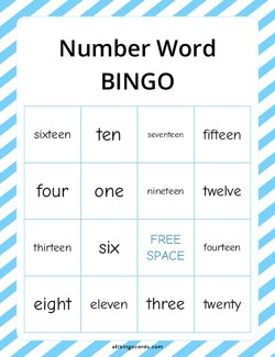 Number word Bingo