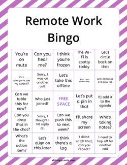 Remote Work Bingo