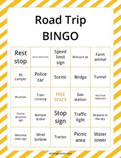 Road Trip Bingo