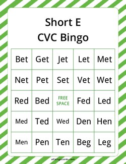 Short E CVC Bingo