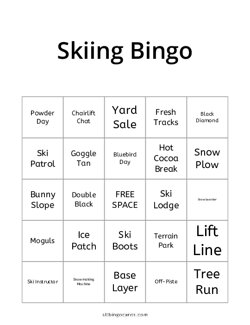 Skiing Bingo