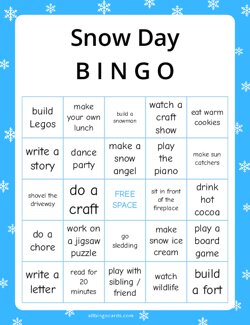 Snow Day Bingo