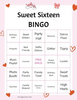 Sweet Sixteen Bingo