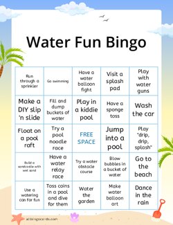 Water Fun Bingo