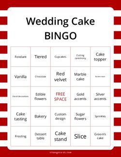 Wedding Cake Bingo