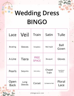 Wedding Dress Bingo