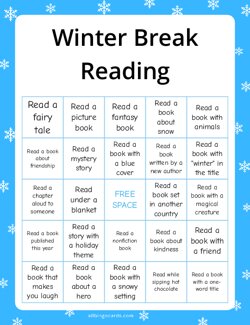 Winter Break Reading Challenge Bingo