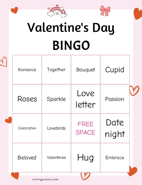 Valentines Day Bingo