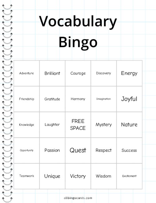 Vocabulary Bingo