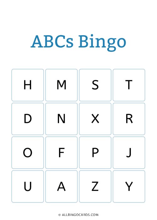 ABCs Bingo