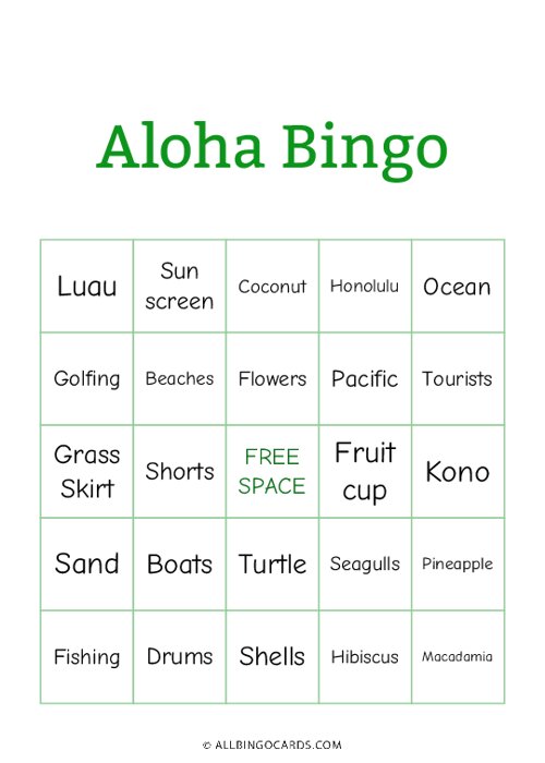Aloha Bingo
