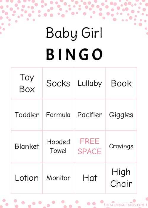 Baby Girl Bingo