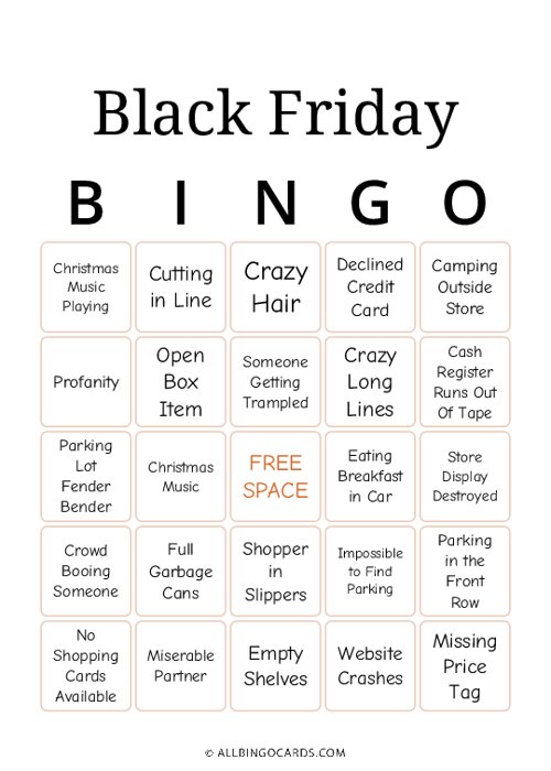 Black Friday Bingo
