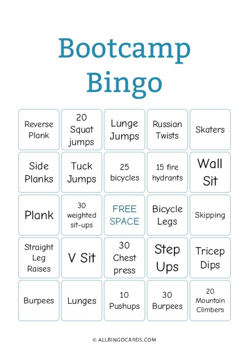 Bootcamp Bingo