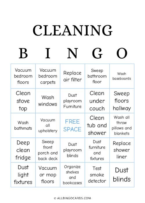 Cleaning Bingo