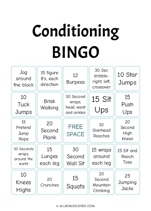 Conditioning Bingo