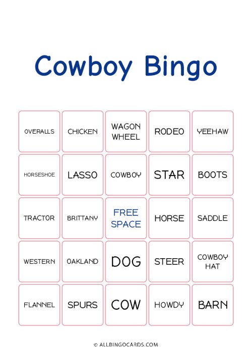 Cowboy Bingo