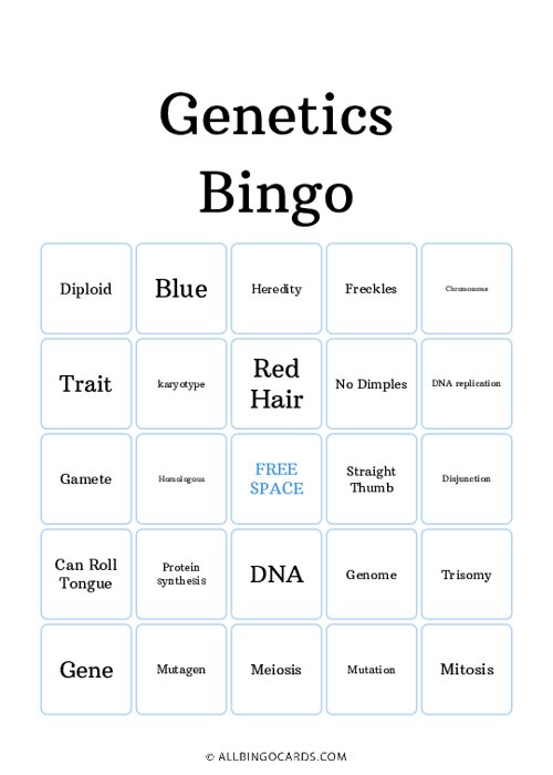 Genetics Bingo