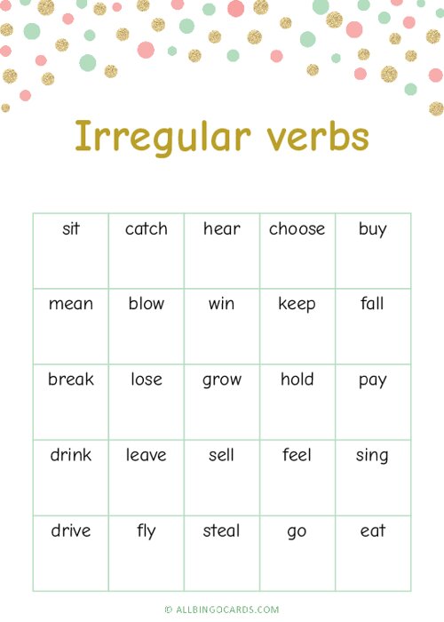 Irregular verbs