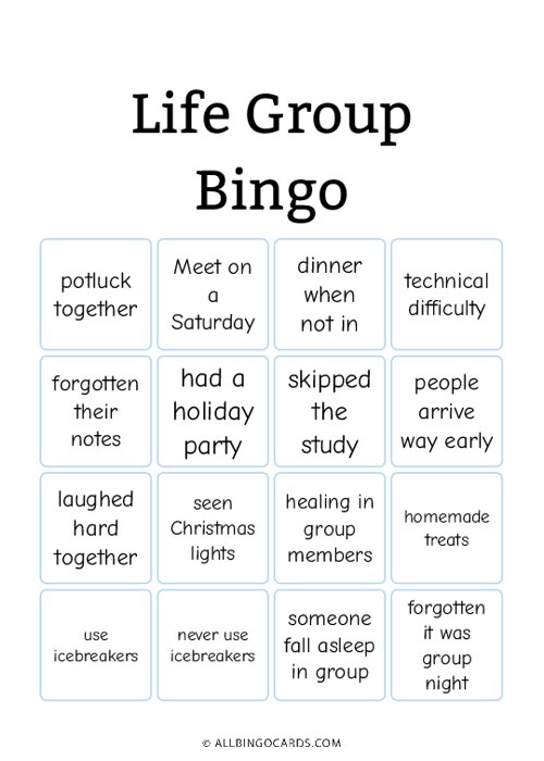 Life Group Bingo