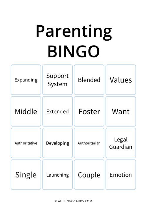 Parenting Bingo