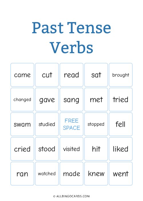 Past Tense Verbs