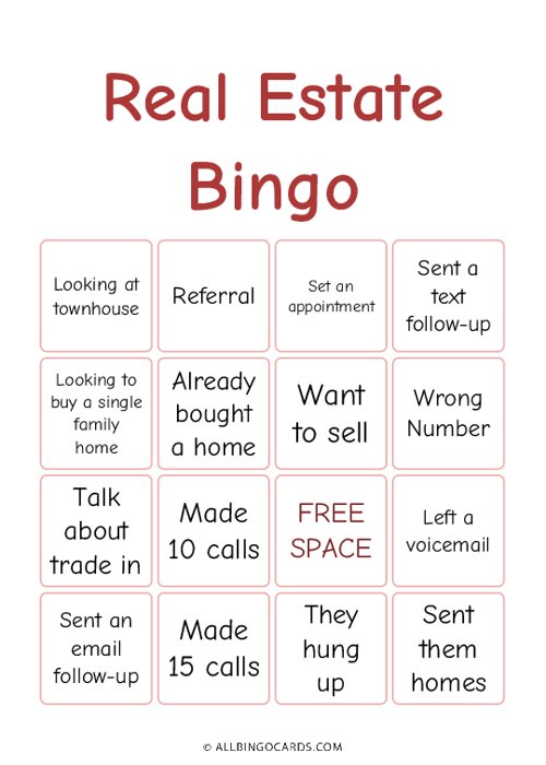 Real Estate Bingo