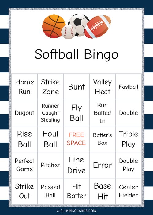 Softball Bingo