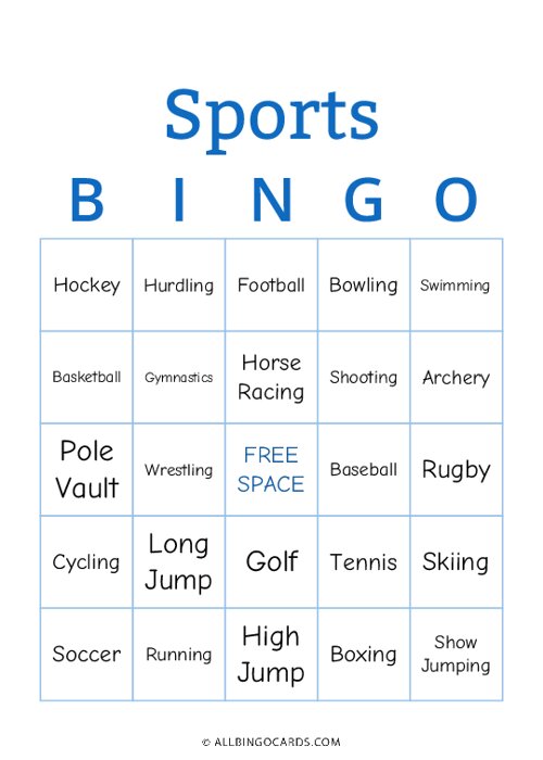Sports Bingo