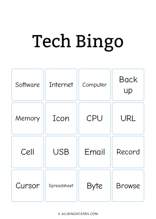 Tech Bingo