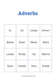Adverbs Bingo