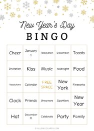 New Years Day Bingo