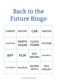 Back to the Future Bingo