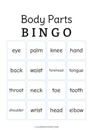 Body Parts Bingo