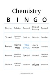 Chemistry Bingo