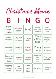 Christmas Movie Bingo