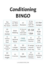 Conditioning Bingo