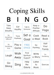 Coping Skills Bingo