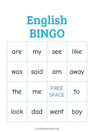 English Bingo