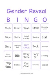 Gender Reveal Bingo