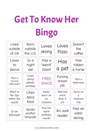 Get To Know Her Bingo