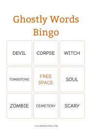 Ghostly Words Bingo