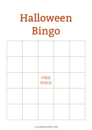 Halloween Bingo Template