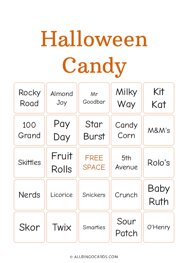 Halloween Candy Bingo